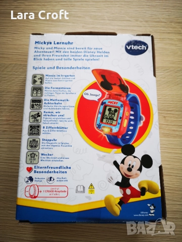 Mickey Mouse Vtech часовник с игри НА НЕМСКИ ЕЗИК, снимка 2 - Електрически играчки - 52316765