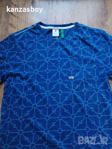 G-Star RAW Men's Midnight Aged Blue Indigo - страхотна мъжка тениска КАТО НОВА С, снимка 4 - Тениски - 53167039