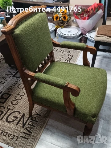 антикварно кресло-реставрирано, снимка 3 - Антикварни и старинни предмети - 50660786