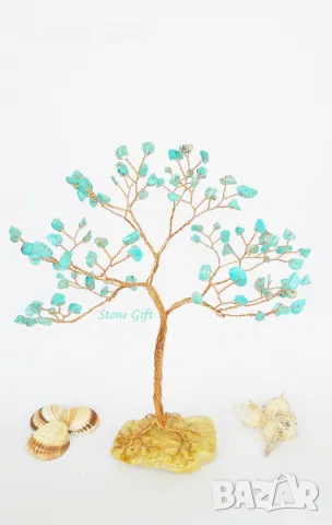 Дръвче Тюркоаз, Семеен подарък, Подарък за Приятел, Подарък за юбилей, Подарък за годишнина,Имен ден, снимка 2 - Декорация за дома - 32993295