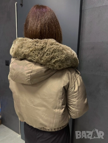 Уникално късо зимно яке с пух три цвята , снимка 13 - Якета - 47977264