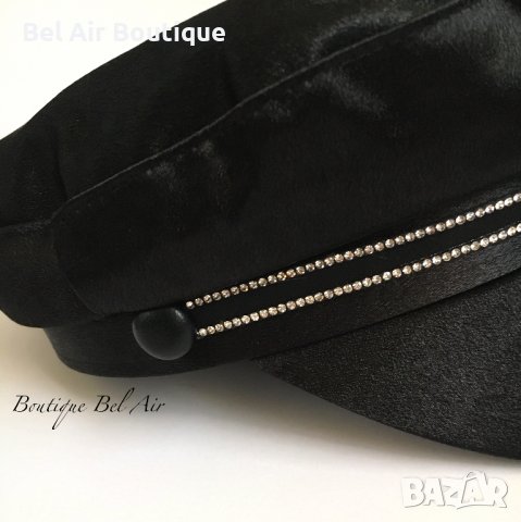 Дамска шапка, каскет с камъчета, снимка 3 - Шапки - 38534220