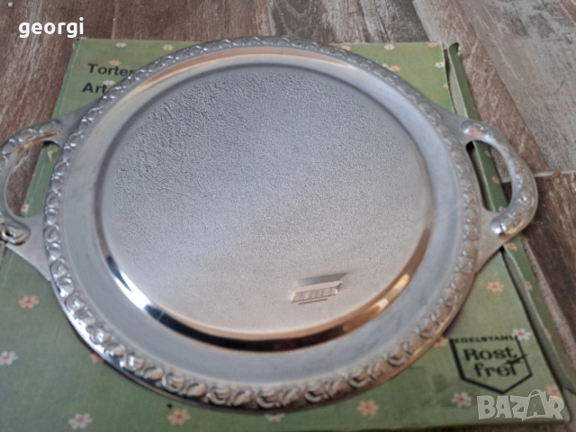 немско плато за торта от неръждаема стомана 11/6, снимка 3 - Форми - 52519180