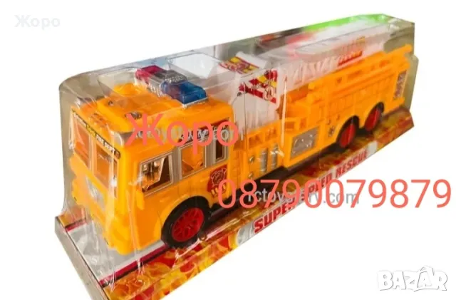 Голям детски пожарникарски камион фрикционен с подвижна стълба със звук КН3115 , снимка 2 - Коли, камиони, мотори, писти - 47973847