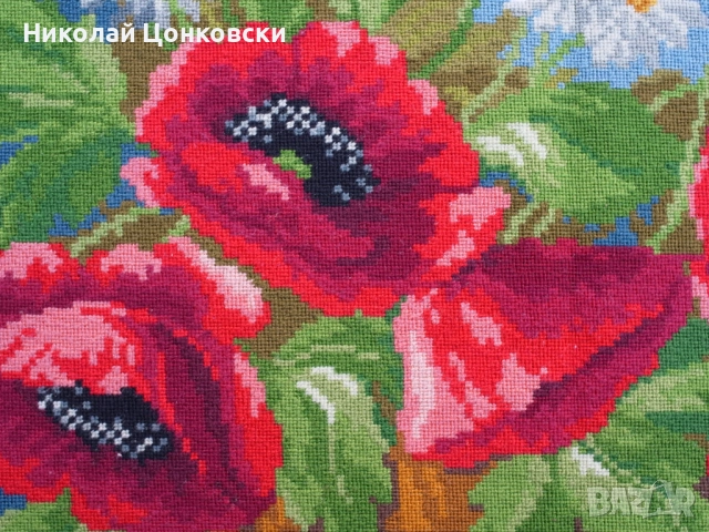 Гоблен „Макове“  73х53 см, снимка 2 - Гоблени - 52694688