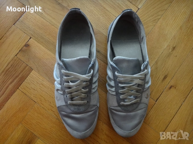 Оригинални сиви маратонки Le Coq Sportif 36 номер Bagatelle Satin Silver сиво-сребристи, снимка 2 - Маратонки - 52525269