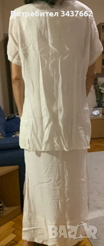 Рокля бяла 100% лен в комплект сако , снимка 9 - Рокли - 46074079