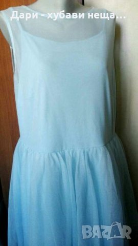 Ту ту рокля в небесно синьо, голям размер👗🍀XL/2XL,3XL👗🍀арт.2027, снимка 2 - Рокли - 33469939