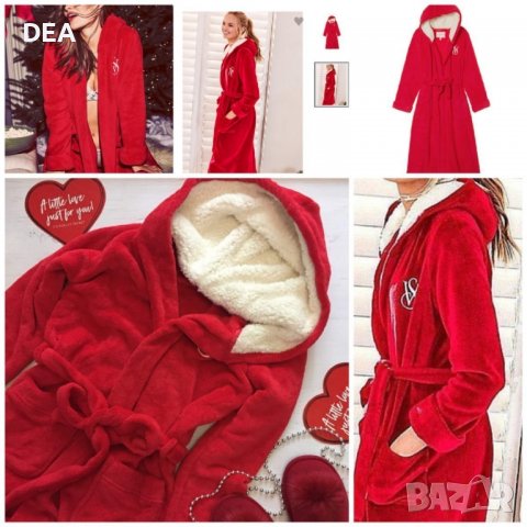 Червен дълъг халат victoria's secret М-80 evro Нов