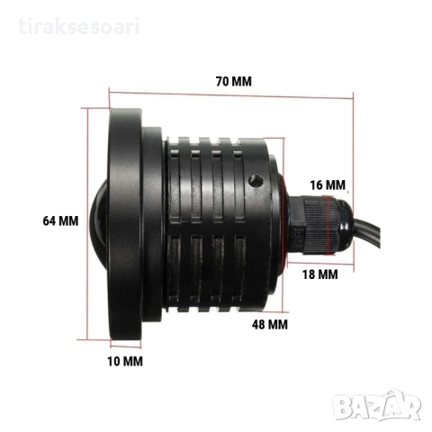 LED Халогени Лупи за Вграждане 64 мм с Ангелски Очи – Модел PG469, снимка 2 - Аксесоари и консумативи - 52823573