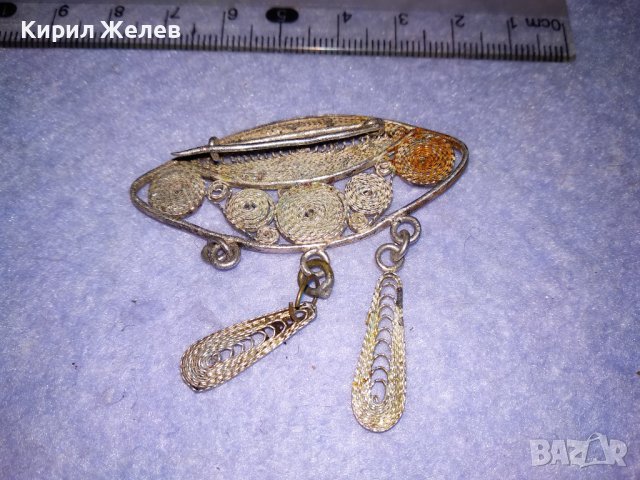 СТАРИННА ФИЛИГРАННА СРЕБЪРНА ВЪЗРОЖДЕНСКА БРОШКА РЪЧНА ИЗРАБОТКА 34412, снимка 13 - Антикварни и старинни предмети - 39507605