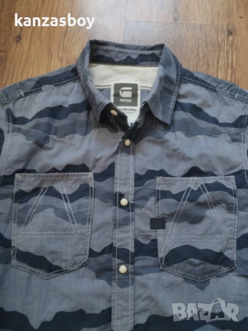 g-star a crotch yoshem work shirt s/s - страхотна мъжка риза КАТО НОВА М