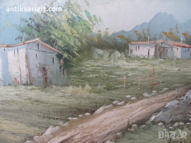 Стара Оригинална маслена Картина подписана, снимка 3 - Картини - 26207467