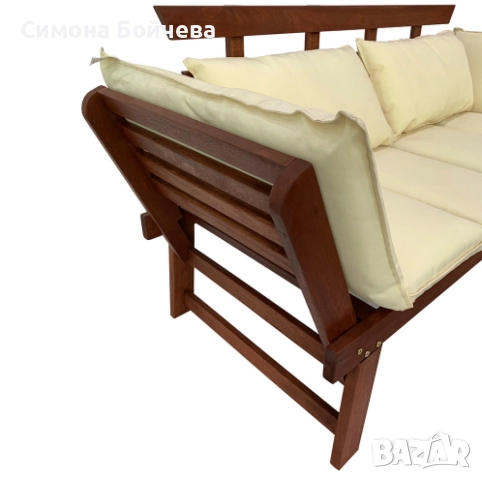 Диван Muhler Meranti с матрак и възглавница BEIGE, снимка 3 - Дивани и мека мебел - 52807492