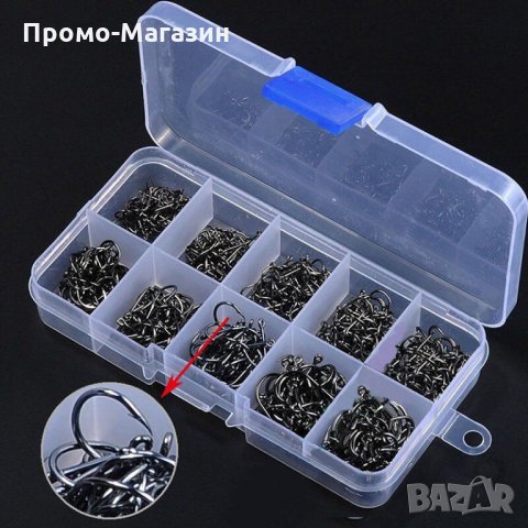 Комплект 500 броя куки за риболов в различен размер от 3 # до 12 #, снимка 4 - Такъми - 33026937