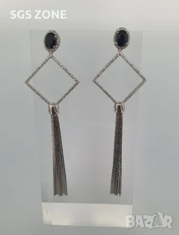 Коктейлни Сребърни Обеци от Тайланд👑, снимка 4 - Обеци - 49891669