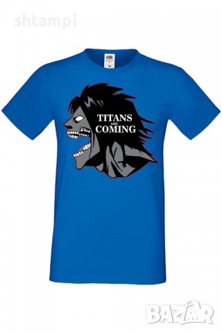 Дамска тениска Attack on Titan titans are comings,Анимация,игра,Празник,Повод., снимка 4 - Тениски - 37939089