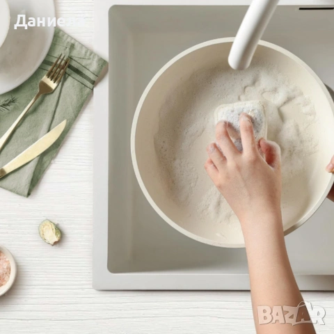 Комплект съдове Goldmann GM-1005 – 5 части с подвижна дръжка, мраморно покритие и индукция, снимка 4 - Други стоки за дома - 53044993