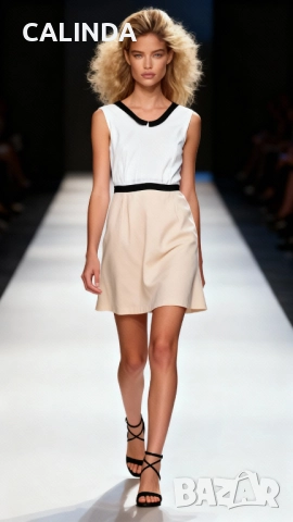 Нова рокля бяло прасковено с якичка