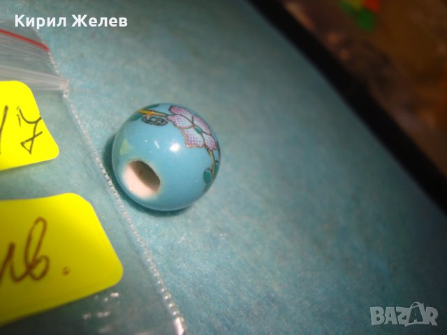 ПОРЦЕЛАНОВО ФЛОРАЛНО ИЗРИСУВАНО ТОПЧЕ за НАНИЗ ГРИВНА НАКИТ 19817, снимка 2 - Колиета, медальони, синджири - 35653674