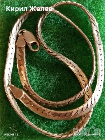 Класически и елегантен сребърен ланец плетка тип РИБЕНА КОСТ ювелирна изработка 25819, снимка 7 - Колиета, медальони, синджири - 53002795