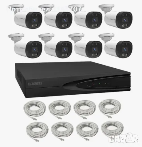 📹 Система за видеонаблюдение 4K Ultra HD с 8 камери и 8-канален NVR с PoE и двупосочно аудио – Макс, снимка 7 - Комплекти за видеонаблюдение - 48865843