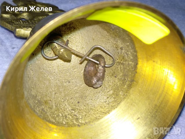 СТАРА БРОНЗОВА КАПИТАНСКА КАМБАНКА ЗВЪНЧЕ за СЕРВИРАНЕ с КРАСИВ БРОНЗОВ ПЛАТНОХОД ВЕТРОХОД 42675, снимка 6 - Декорация за дома - 43980862