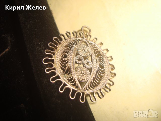 СРЕБЪРНА ФИЛИГРАННА ВИСУЛКА МЕДАЛЬОН РЪЧНА СТАРА МАЙСТОРСКА ИЗРАБОТКА 22416, снимка 8 - Антикварни и старинни предмети - 33127039