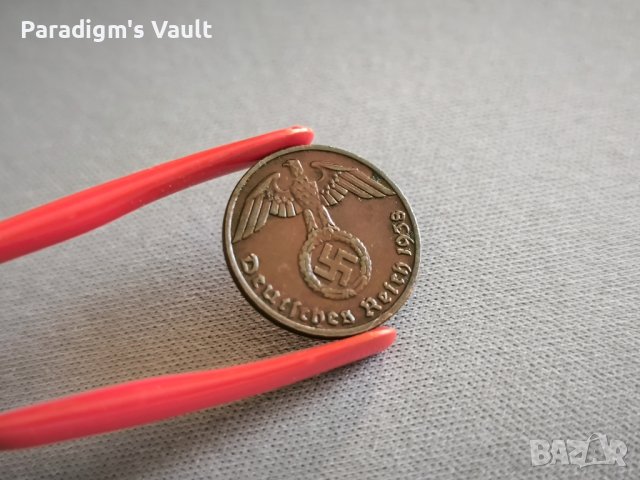 Монета - Трети райх - Германия - 1 пфениг | 1938г.; серия D