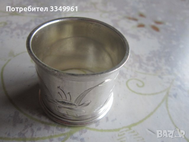 Сребърен салфетник пръстен за кърпа Царска Русия , снимка 7 - Други - 37596735