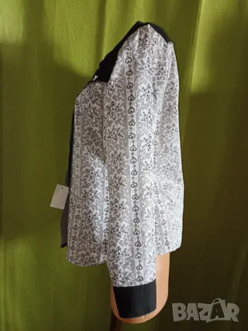 Нова дамска риза в черно и бяло L, снимка 4 - Ризи - 48334537