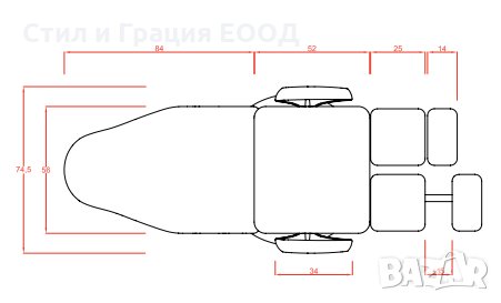 Стол за педикюр Sol 182 х 56/74,5 х 56/67 см, снимка 5 - Педикюр и маникюр - 28198821