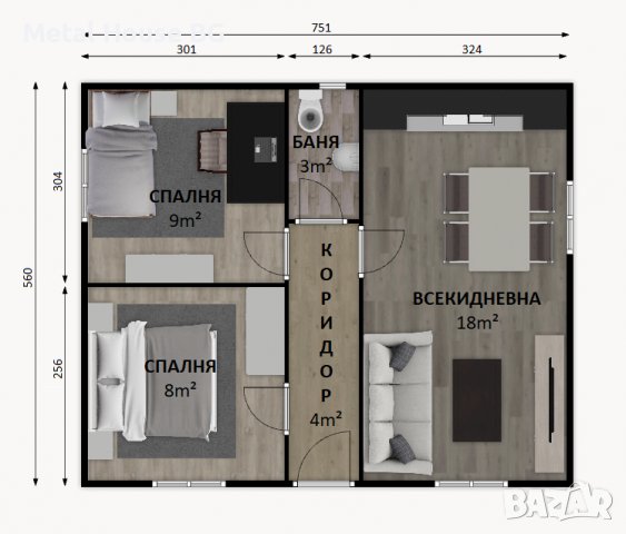 СГЛОБЯЕМА КЪЩА НА СКЛАД - 42m², снимка 2 - Друга електроника - 39391139