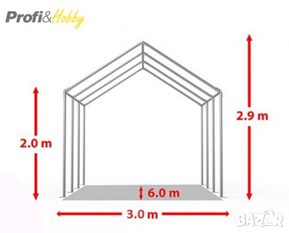 Професионални шатри 3х6, PVC брезент 500 г/м2, снимка 8 - Градински мебели, декорация  - 26975377
