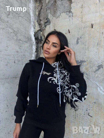 - 50 % Мека и топла блуза, суитчър, худи. Високо качество с качулка, цвят черен, снимка 2 - Блузи с дълъг ръкав и пуловери - 53207586