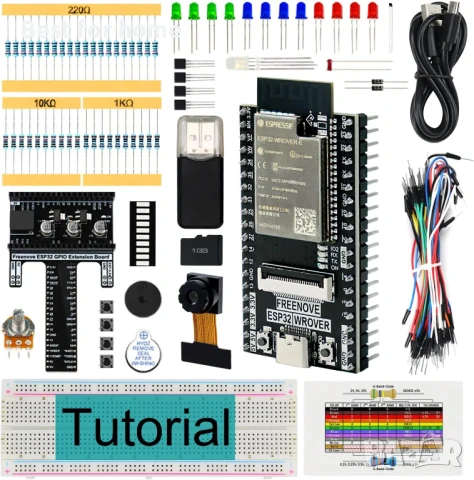  Стартов Комплект за ESP32-WROVER CAM : Двуядрен 32-битов микропроцесор ,Flash, 8 MB , вграден 2.4 G