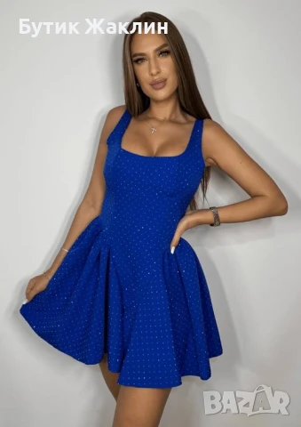 Кукленски модел рокличка синя,бяла и черна, снимка 1