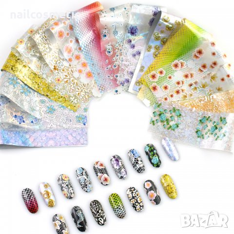 16 цвята комплекти фолио за маникюр, снимка 7 - Продукти за маникюр - 28448577
