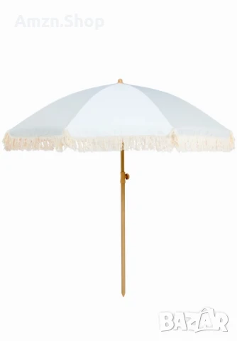 Ретро плажен чадър с ресни чадър за тераса в бохо стил градински чадър