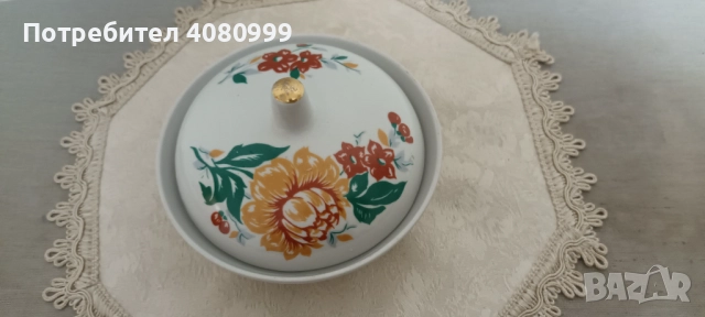 Руска порцеланова захарничка, снимка 2 - Сервизи - 51969386