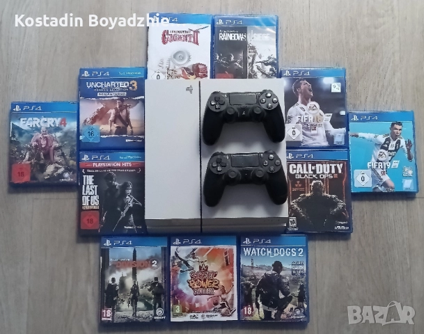 PS4 с 11 игри и 2 контролера