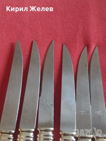Красив комплект ножове 6 броя с прозрачна дръжка перфектно състояние 42056, снимка 4 - Прибори за хранене, готвене и сервиране - 43844982