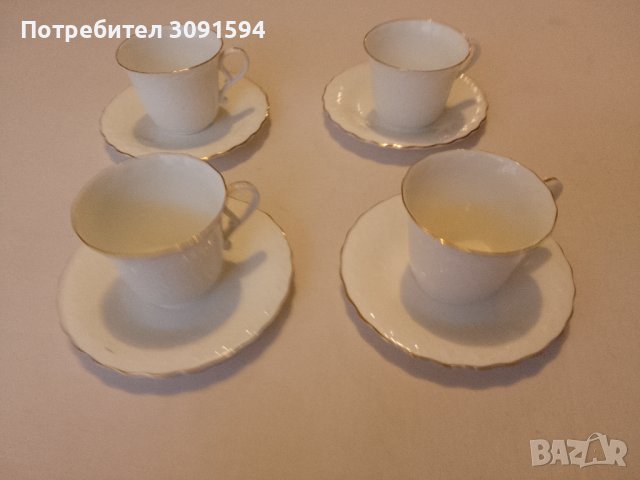 Чаши със чинийки за кафе от костен порцелан, снимка 15 - Антикварни и старинни предмети - 43126450
