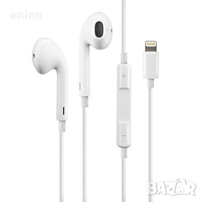 Оригинални слушалки Apple Earpods с микрофон с lightning жак за iPhone, снимка 1 - Слушалки, hands-free - 32359231