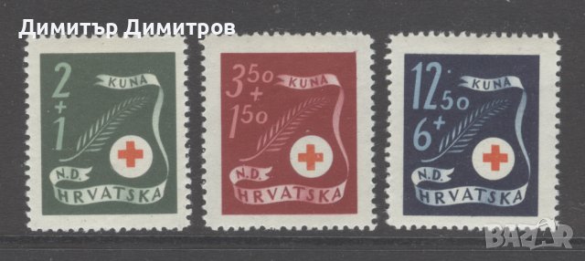 Хърватия 1944 - Мi №167/69 - комплектна серия чиста, снимка 1 - Филателия - 44025745