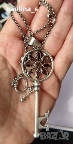 Винтидж / Раух топази / Зашеметяващо старо сребърно колие / проба 925 , снимка 3 - Колиета, медальони, синджири - 38292307