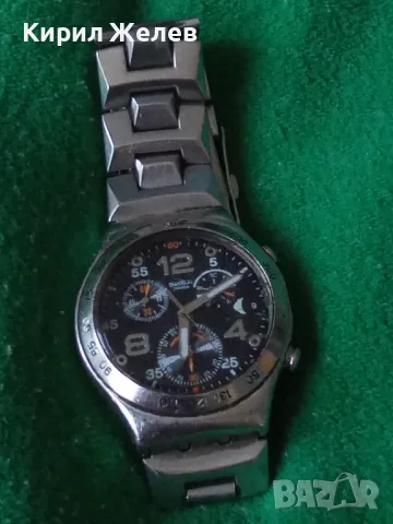 SWATCH SWISS AG2005 Марков ОРИГИНАЛЕН ШВЕЙЦАРСКИ КВАРЦОВ ЧАСОВНИК с ВЕРИЖКА БЛАГОРОДНА СТОМАНА 35320, снимка 16 - Мъжки - 39893611