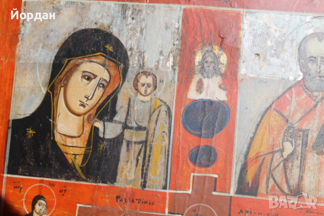 Руска празнична икона , снимка 9 - Антикварни и старинни предмети - 36417068