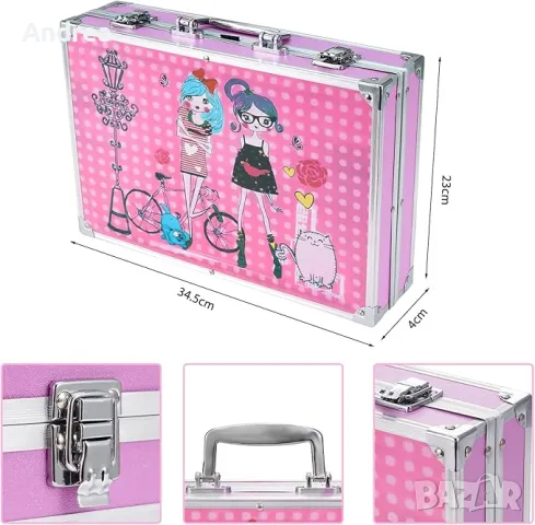 Детски комплект за рисуване 145 части в куфарче, снимка 3 - Ученически пособия, канцеларски материали - 48196547