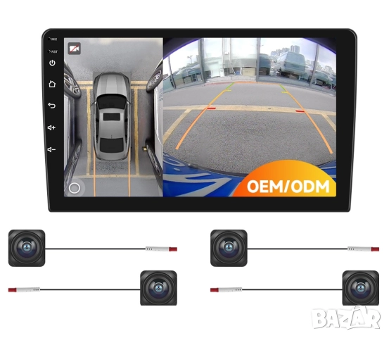 360 градуса камери за Android мултимедия, навигация, четири камери за кола, автомобил, монитор, снимка 2 - Аксесоари и консумативи - 51605589